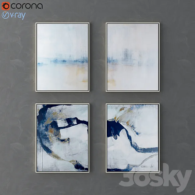 Collection of modern paintings horchow – 1 3D Model Collection of modern paintings horchow – 1 3D Model