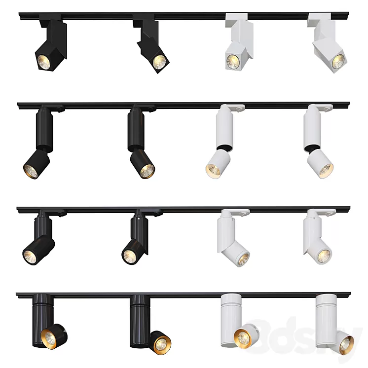 Collection of Modern Track Lights 3D Model
