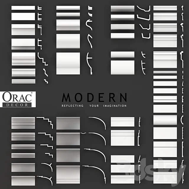Collection of moldings. cornices and skirting boards Orac Decor. Modern (51 profile) 3DModel Collection of moldings. cornices and skirting boards Orac Decor. Modern (51 profile) 3DModel