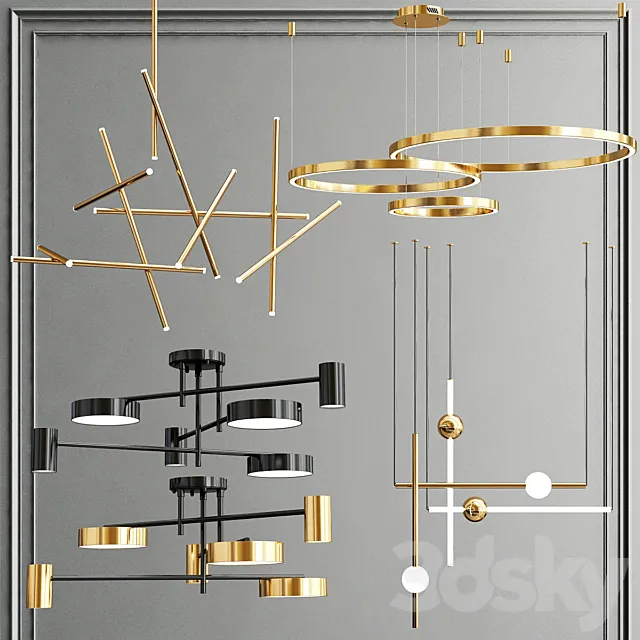 Collection of new minimalist chandelier_2 3D Model Collection of new minimalist chandelier_2 3D Model