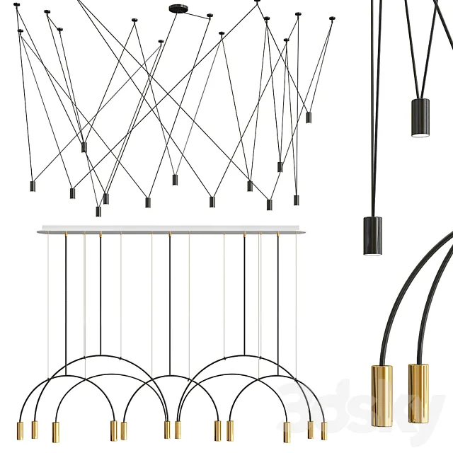 Collection of new minimalist chandelier_3 3D Model Collection of new minimalist chandelier_3 3D Model