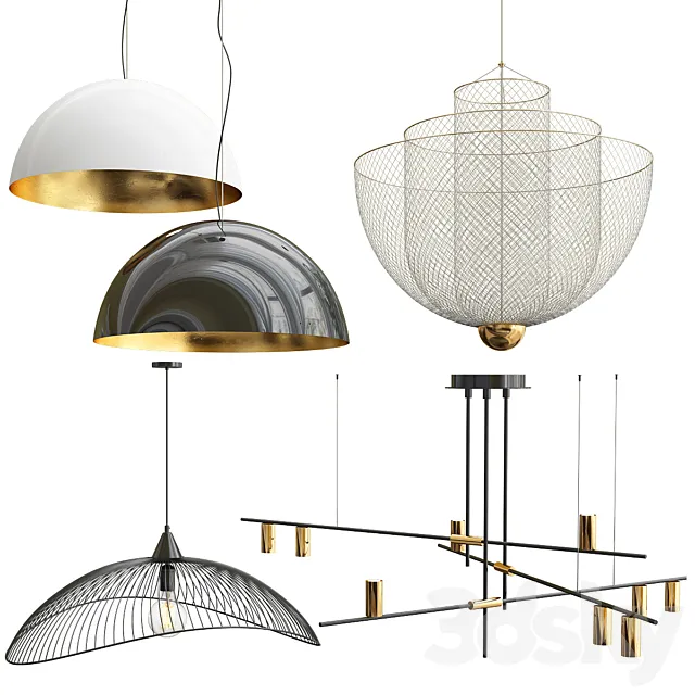 Collection of new minimalist chandelier_4 3DModel Collection of new minimalist chandelier_4 3DModel