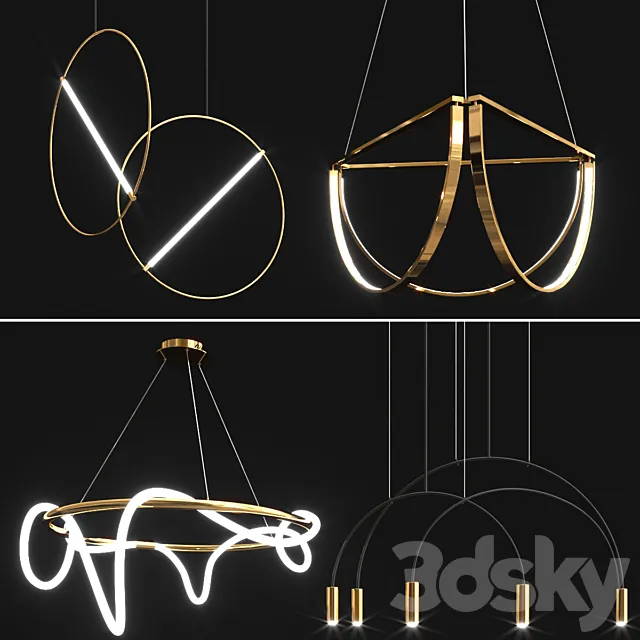 Collection of new minimalist chandelier_6 3DModel