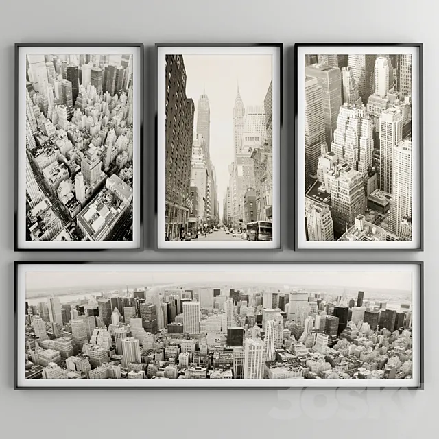 Collection of New York View with Frame 3D Model Collection of New York View with Frame 3D Model