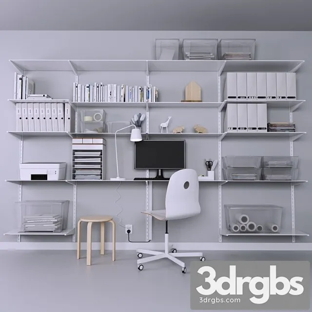 Collection of office furniture with stationery armchair and other accessories 2 3D Model Download Collection of office furniture with stationery armchair and other accessories 2 3D Model Download