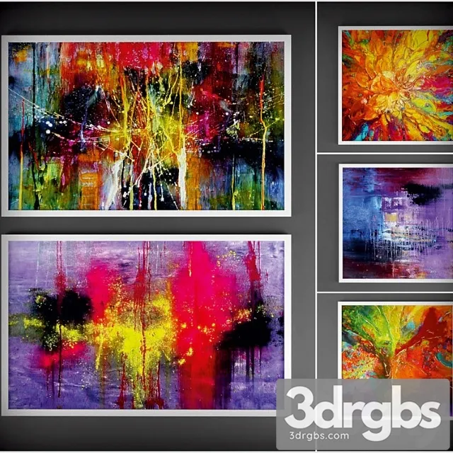 Collection Of Paintings Abstract 2 3D Model Download Collection Of Paintings Abstract 2 3D Model Download