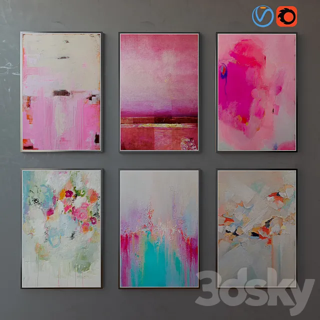 Collection of paintings abstract art part 7 3D Model Collection of paintings abstract art part 7 3D Model