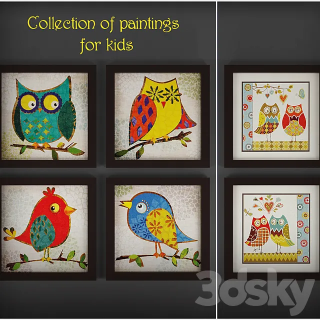 Collection of paintings for kids 3DModel Collection of paintings for kids 3DModel