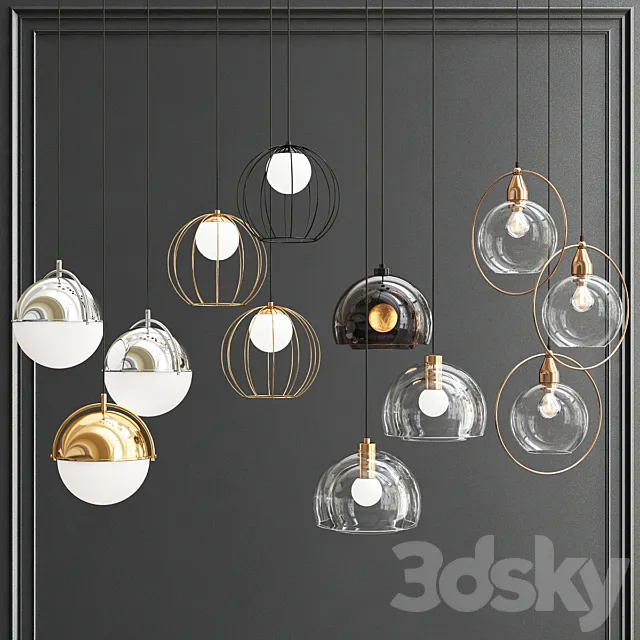 Collection of Pendant Lights 3D Model