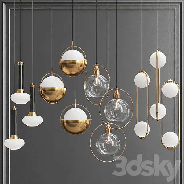 Collection of Pendant Lights 3D Model