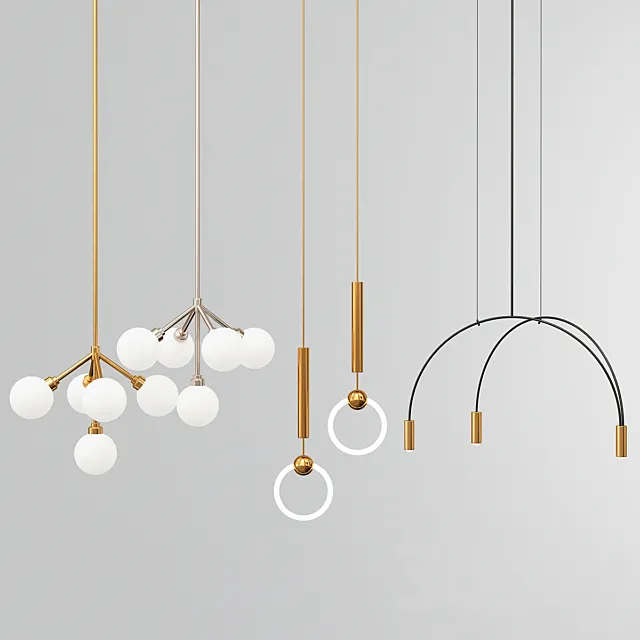 Collection of Pendant Lights 3D Model