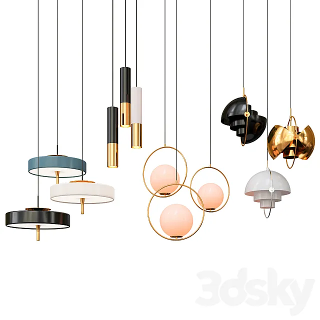 Collection of Pendant Lights 3D Model Collection of Pendant Lights 3D Model