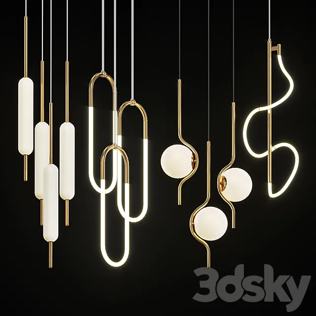 Collection of pendant lights Lampatron # 1 3DModel Collection of pendant lights Lampatron # 1 3DModel