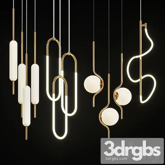 Collection of pendant lights lampatron 3D Model Download Collection of pendant lights lampatron 3D Model Download