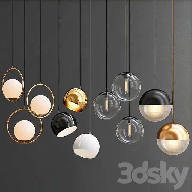 Collection of Pendant Lights New 3D Model