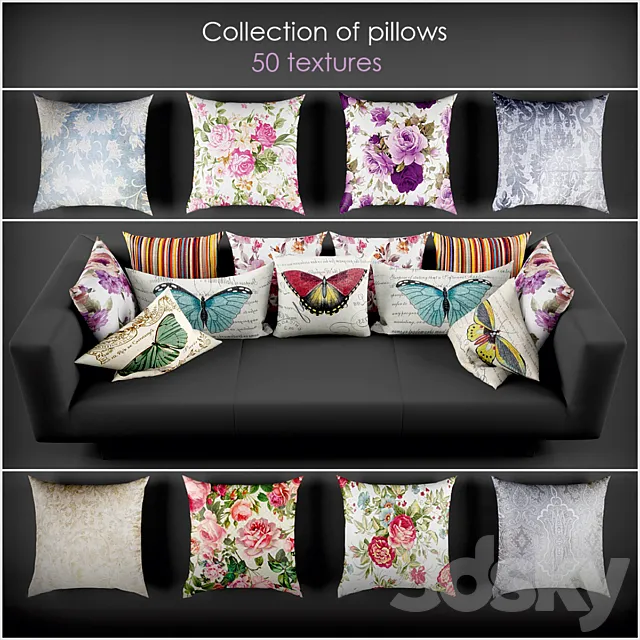Collection of pillows 14 3DModel Collection of pillows 14 3DModel