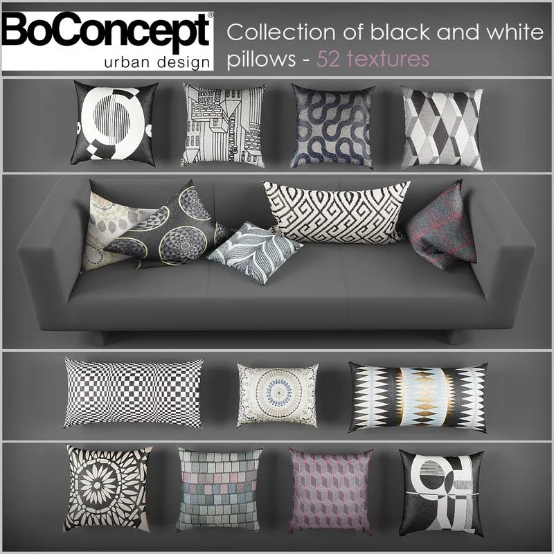 Collection of pillows # 2 from BoConcept 3D Model Collection of pillows # 2 from BoConcept 3D Model