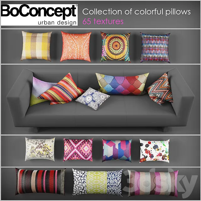 Collection of pillows from BoConcept 3DModel Collection of pillows from BoConcept 3DModel