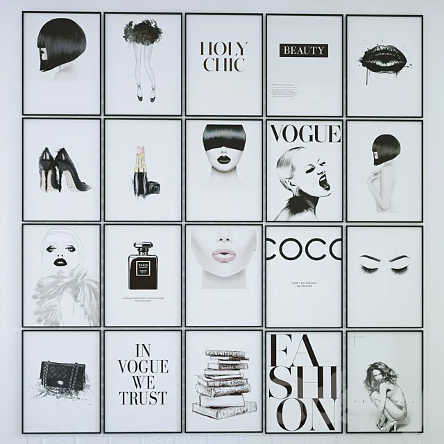 collection of posters in Fashion Style 3DModel collection of posters in Fashion Style 3DModel