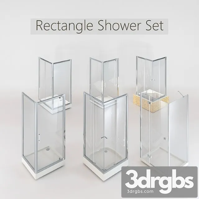 Collection Of Rectangular Shower Cabins 3D Model Download