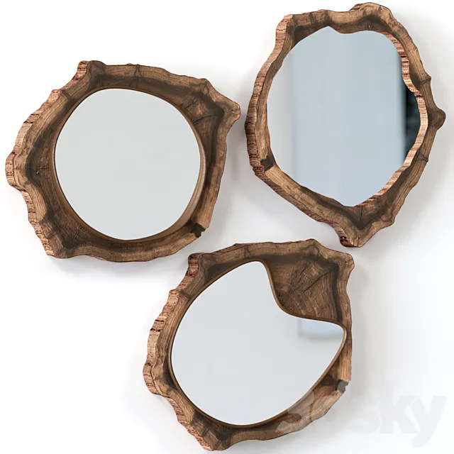 Collection of slab mirrors. 3D Model Collection of slab mirrors. 3D Model