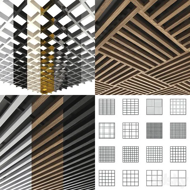 Collection of slatted ceilings Grilyato 3D Model Collection of slatted ceilings Grilyato 3D Model