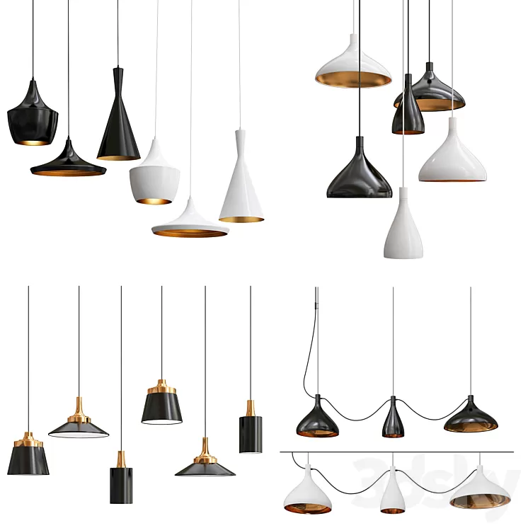 Collection of swell pendants 3D Model