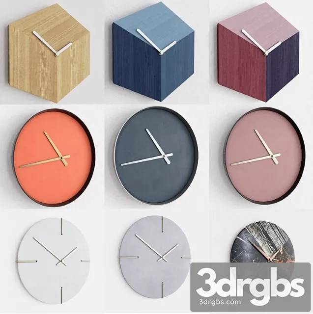 Collection of wall clocks bolia 3D Model Download