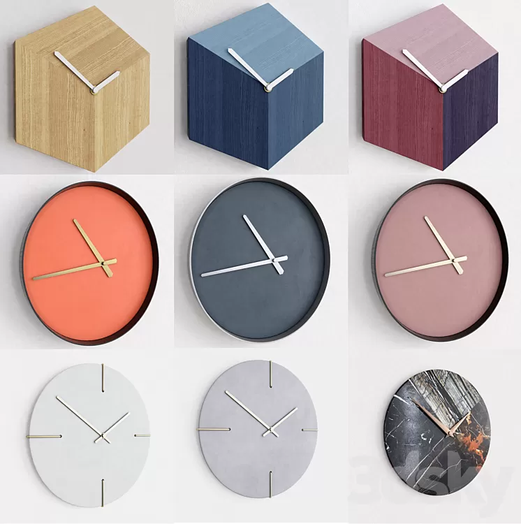 Collection of wall clocks Bolia 3D Model