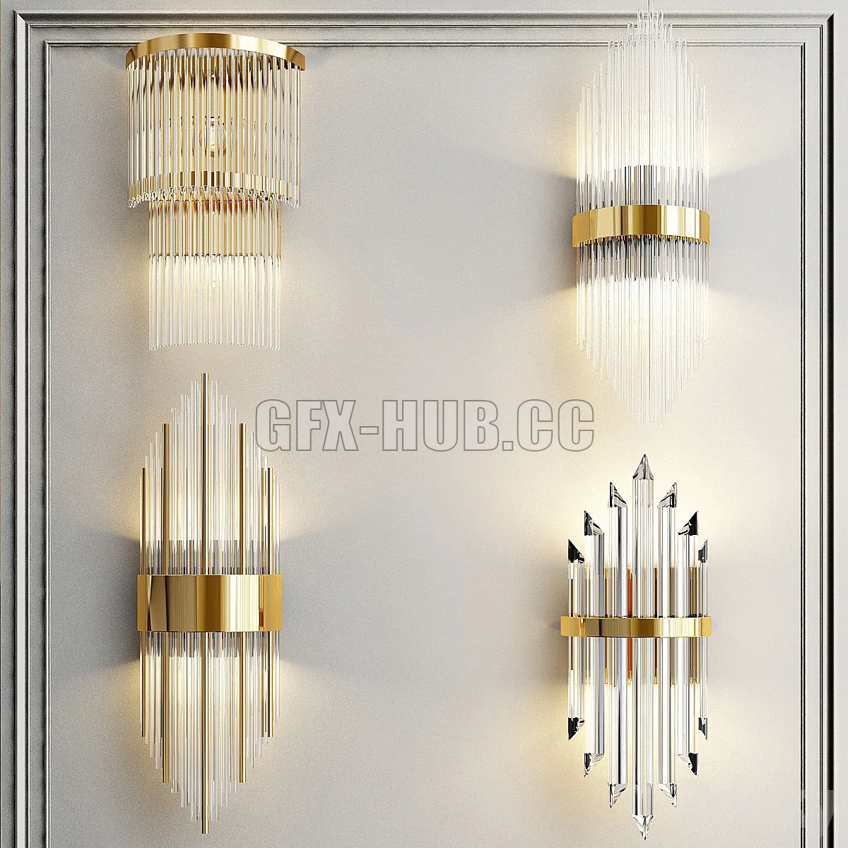Collection of wall lamps 3D Model Collection of wall lamps 3D Model