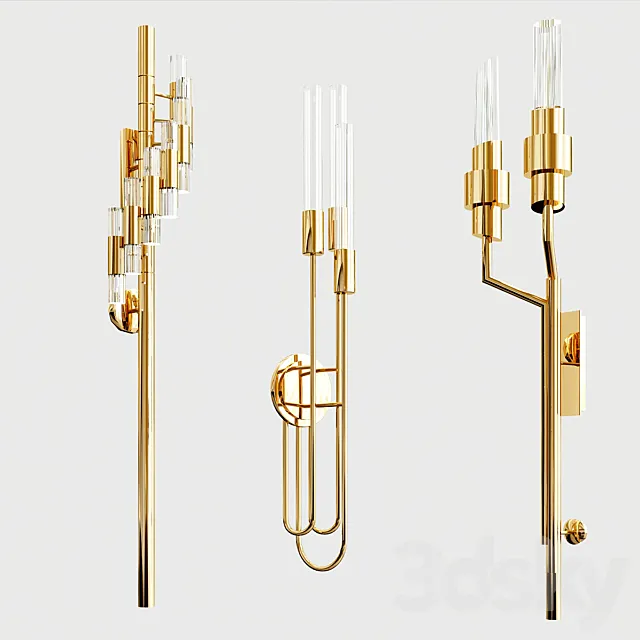 Collection of wall lights 3D Model Collection of wall lights 3D Model
