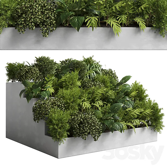 collection outdoor plant 22 – stairs concrete vase 3D Model collection outdoor plant 22 – stairs concrete vase 3D Model