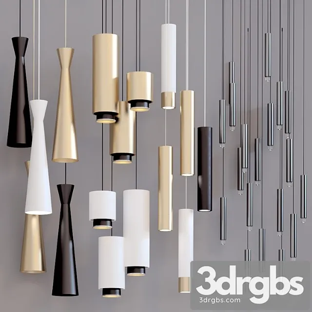 Collection pendants set 9 circa fabbian tradition favor 3D Model Download Collection pendants set 9 circa fabbian tradition favor 3D Model Download