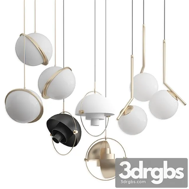Collection pendants set lee broom gubi b.lux 3D Model Download Collection pendants set lee broom gubi b.lux 3D Model Download