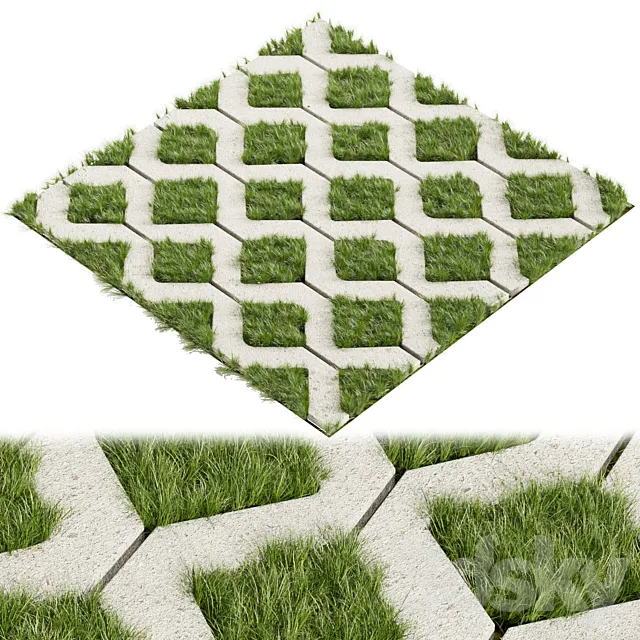 Collection plant vol 398 – grass – concrete – tileable 3D Model Collection plant vol 398 – grass – concrete – tileable 3D Model