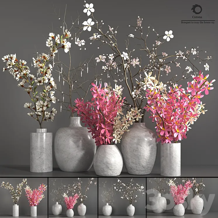 Collection Plants Bouquet 3D Model Free Download Collection Plants Bouquet 3D Model Free Download