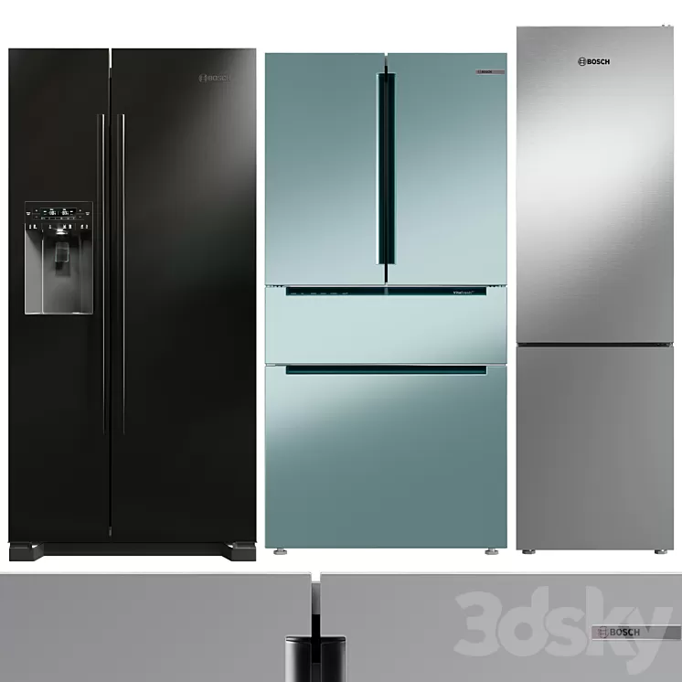 Collection Refrigerator Bosch set 01 3D Model Free Download