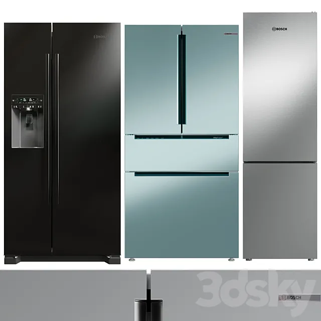 Collection Refrigerator Bosch set 01 3DModel Collection Refrigerator Bosch set 01 3DModel
