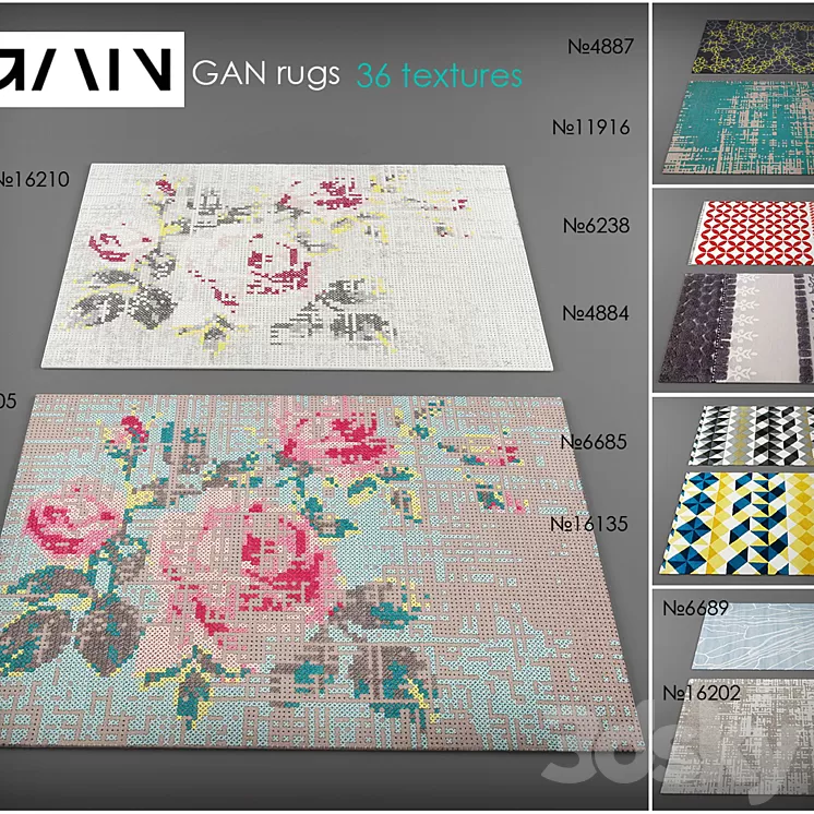 Collection rugs GAN 3D Model Collection rugs GAN 3D Model