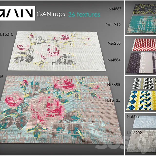 Collection rugs GAN 3DModel Collection rugs GAN 3DModel