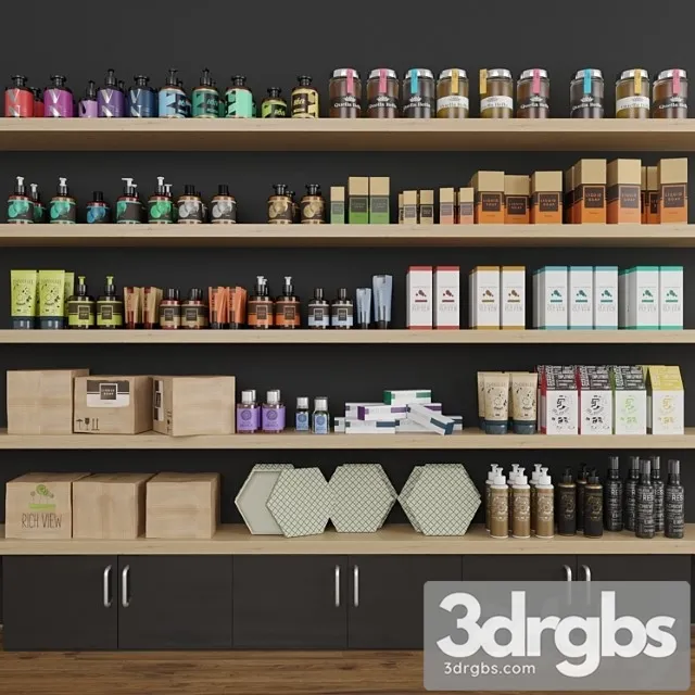 Collection set of cosmetics for beauty salons or shops. make up 3D Model Download