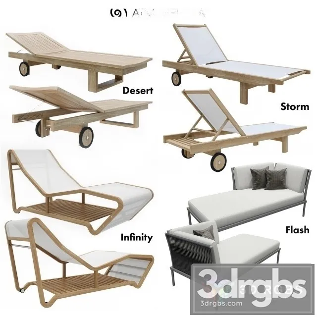 Collection Sun Loungers Atmosphera 3D Model Download