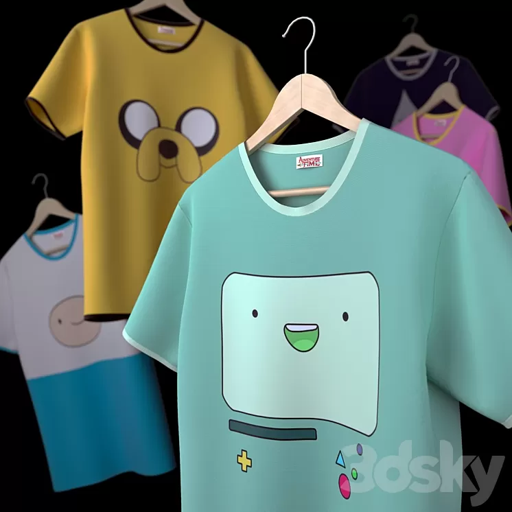 Collection T-shirts "Adventure Time" 3D Model Collection T-shirts "Adventure Time" 3D Model