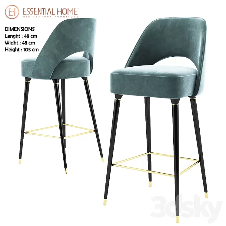 Collins Bar Chair 3D Model