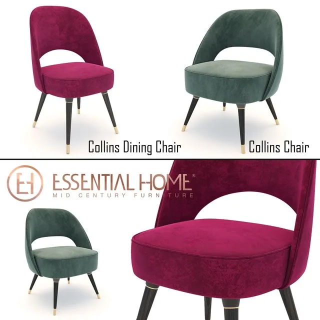 Collins Chair and Collins Dining chair 3D Model