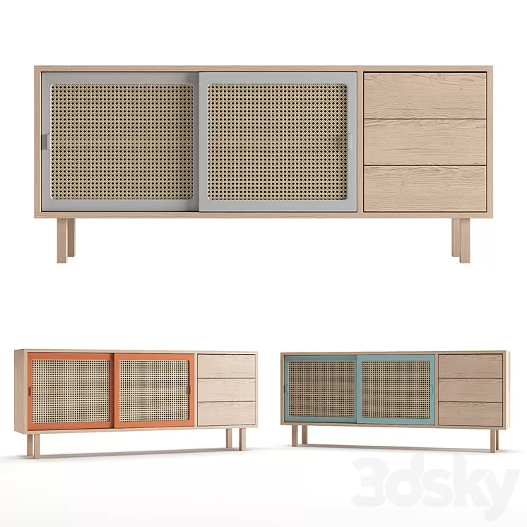 Colonel STRAW sideboard with drawers 3D Model