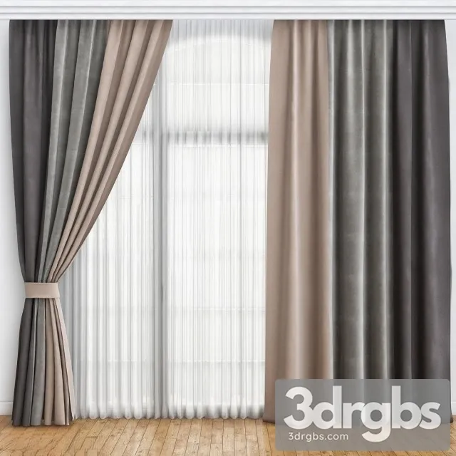 Color Felt Curtain 3D Model Download