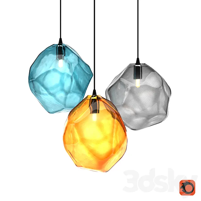 Color Ice Cube Pendant 3D Model Color Ice Cube Pendant 3D Model