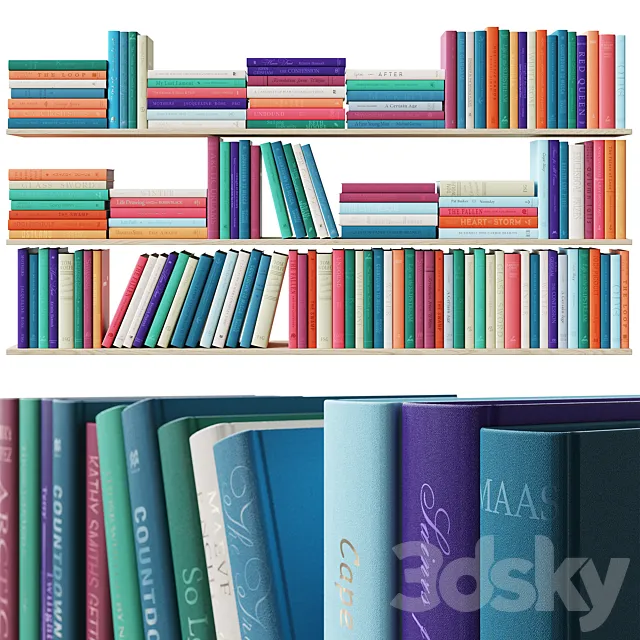 Colored books set 3DModel Colored books set 3DModel