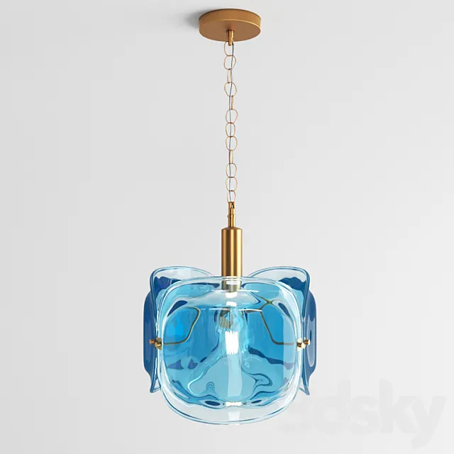 Colored glass pendant lamp Lampatron TRINO 3DModel